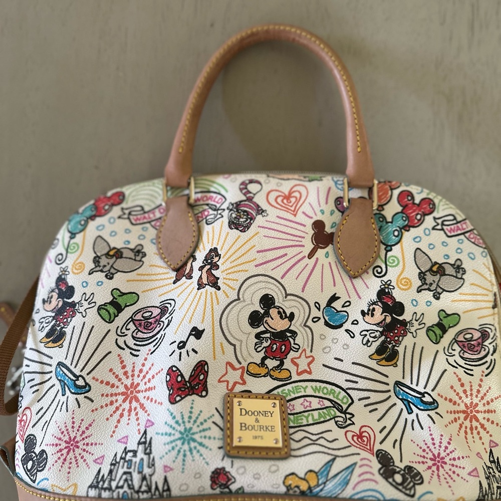 Dooney & Bourke White Satchel with Whimsical Design